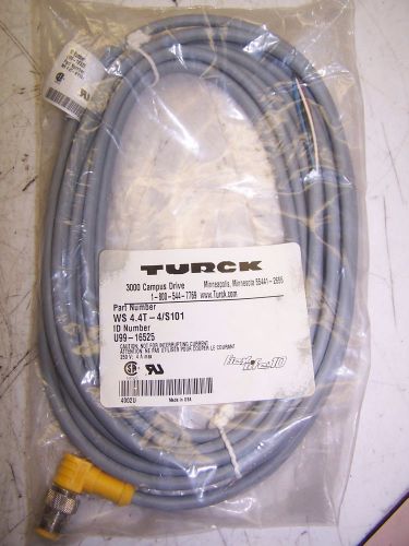 NEW TURCK WS 4.4T-4/S01 CORDSET 250 V 4 AMP 4 PIN MALE FLEXLIFE 10 U99-16525