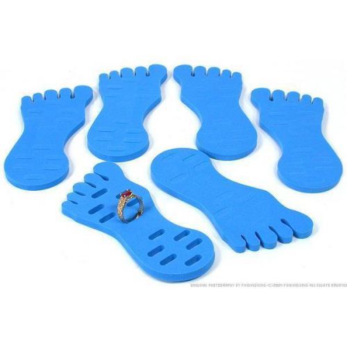 6 Toe Ring Displays Foam Foot Blue Body Jewelry Holder