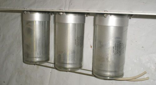 Sangamo Type DCM 539-2668-08 6,000 MFD 150 VDC - Lot of 3 Capacitors w Mount