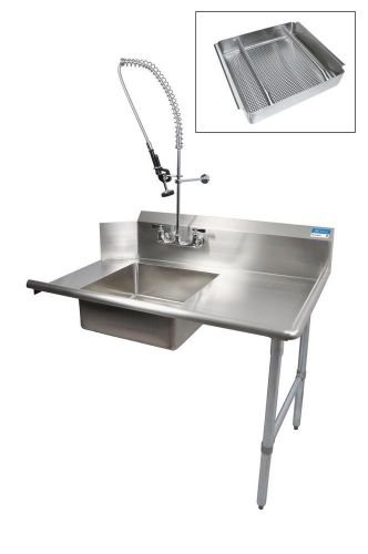 BK RESOURCES 60&#034; SOILED DISHTABLE RIGHT W/ PRE-RINSE FAUCET &amp; BASKET - BKSDT-60-