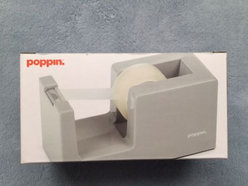 NIB POPPIN TAPE DISPENSER LIGHT GRAY 1&#034; Core Holds 3/4&#034; Tape Office #workhappy