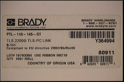 Brady ptl-110-145-gy. for sale