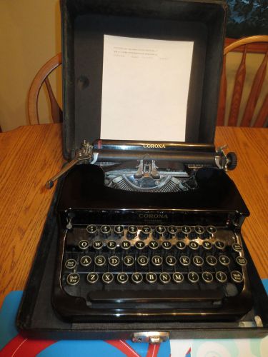 Smith corona standard manual typewirter flat top glass keys case  1930s vgc for sale