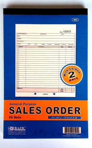 SALES ORDER Record BOOK 2 Part 50 Sets, Numbered Original duplicate w/Carbon