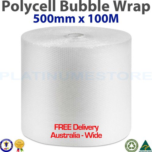 500mm x 100M Bubble Wrap Roll POLYCELL Bubblewrap Clear 10mm Bubbles Free Post