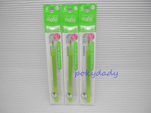 (3 Refills) for Pilot FriXion 0.7mm Fine Roller ball pen, Light Green