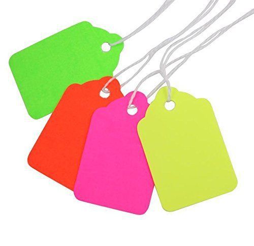 #5 fluorescent colors merchandise tags with knotted strings 1-3/4x1-1/8 md5000fx for sale