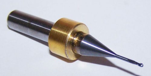 1.0mm (.0394&#034;) CARBIDE 2 FLUTE ENDMILLS, BALL END, Xtra long reach 6mm shank