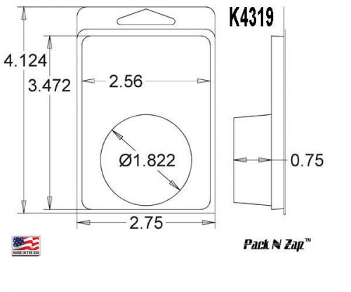 K4319: 800 - 4&#034;H x 3&#034;W x 0.75&#034;D Round Clamshell Packaging Clear Plastic Blister