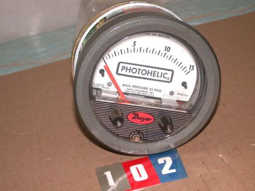 Dwyer Photohelic Gage 3015 Pressure Gauge 0-15 IW  circuit HH 117 VAC Free S&amp;h