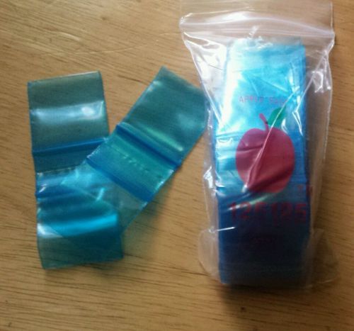 125125 Apple Mini Ziplock Baggies blue clear 200ct Bags 1.25&#034; X 1.25&#034;