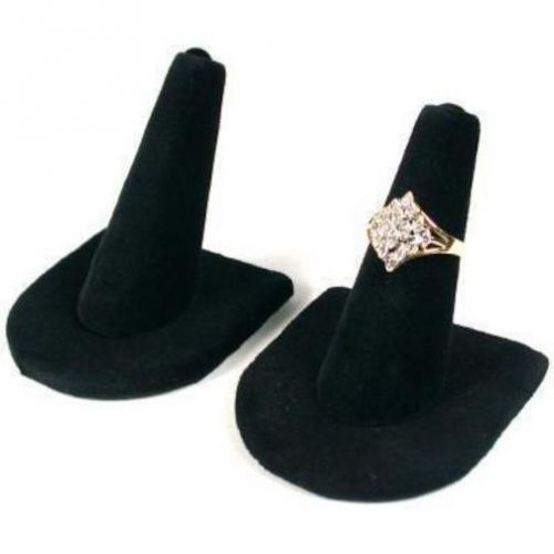 2 Black Velvet Ring Finger Displays