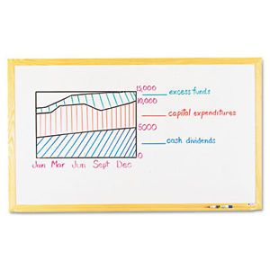 Dry Erase Board, Melamine Surface, 24 x 18, Oak Finish Frame, Sold as 1 Each