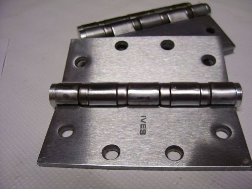 3 ives stainless steel bearing mortise hinges 5&#034; x 4 1/2&#034; heavy 3/4 knuckle for sale