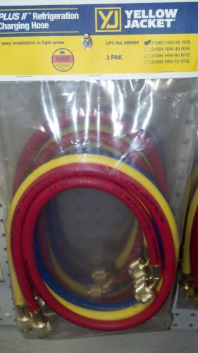 YELLOW JACKET, REFRIGERATION, Charging Hose Set  36&#034; Yellow, Blue &amp; Red