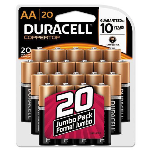 CopperTop Alkaline Batteries with Duralock Power Preserve Technology, AA, 20/Pk