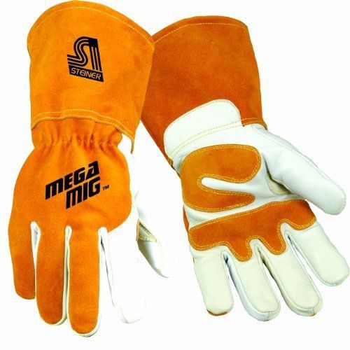 Steiner 0215L Mega MIG Gloves, Premium Heavyweight Grain Goatskin Split Cowhide