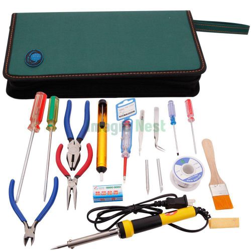 FZ-19 110V 30W Electric Rework Soldering Iron Tool Kit w/ Desoldering Pump Rosin