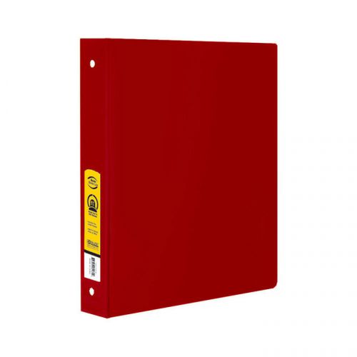 BAZIC 1.5&#034; Red 3-Ring Binder w/ 2-Pockets  of-12