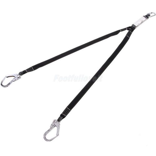 SAFETY ROCK CLIMBING FALL PROTECT HARNESS LANYARD HOOK GEAR &amp; 25KN CARABINER