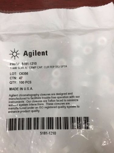 Agilent 5181-1210 crimp car, silver,11 mm,PTFE/red rubber septum,100PCS