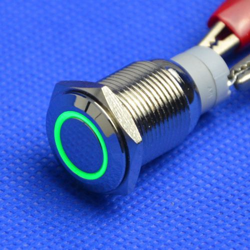 16mm green led circle momentary push button switch DC 12V Angel Eye car 5pin car