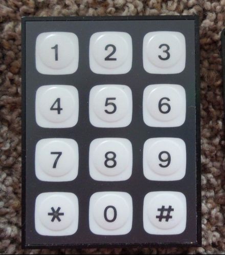 AMP KEYPAD SWITCH 3X4 Array Black &amp; white legend Snap dome 2.50 x 3.25&#034;