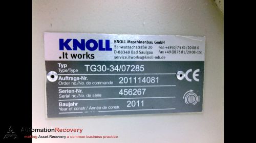 KNOLL TG30-34/07285, COOLANT PUMP, 1 HP, 50/60 HZ, NEW