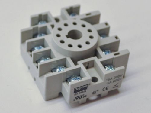 Dayton 6X156N 11 Pin DIN Rail Mount Relay Base Socket 15A 300V