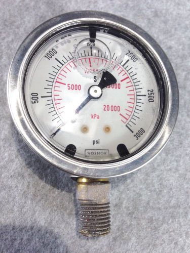 Noshok 3000 Psi 20000 KPa Liquid Filled Gauge Made In West Germany Steampunk