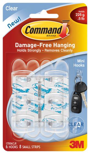 3M Clear Mini Command Hook Set of 6