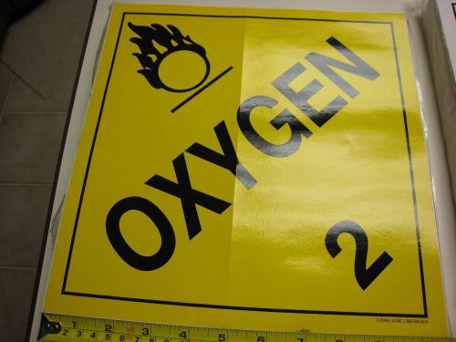 Lot of 10 ind. DOT warning Stickers 10 3/4&#034; X 10 3/4&#034;  U-LINE S-2549V OXYGEN 2