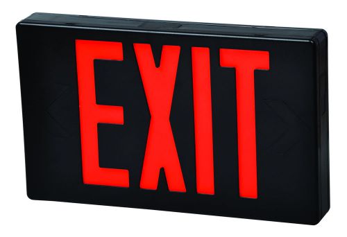 Remote Capable LED Exit Sign in Red LED and Black Housing with Battery Backup