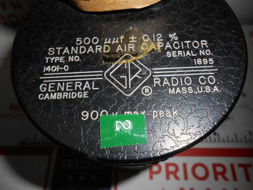 1401-0 GENERAL RADIO 500 PICOFARRADS  STANDARD AIR CAPACITOR NEW OLD STOCK