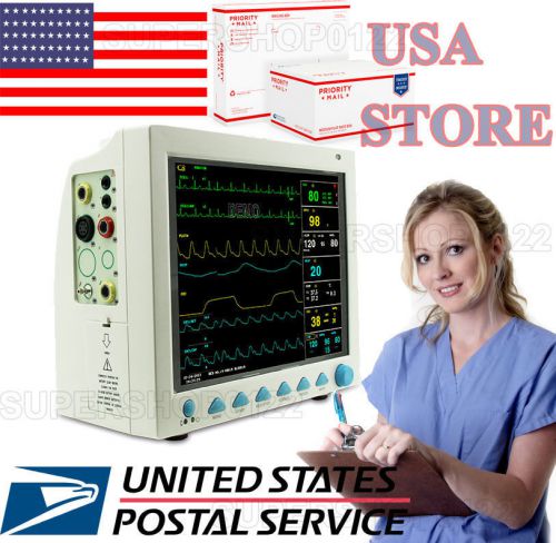 Fda cms8000 patient monitor,ecg+nibp+spo2+resp+pr+temp usa warehouse delivery for sale