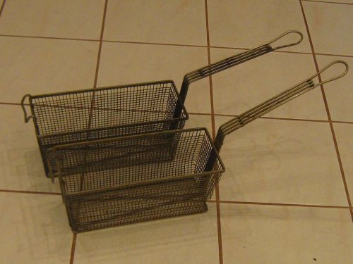 Lot of 2 Deep Fryer Baskets 13 1/4 x 5.5&#034; x 6&#034; Commercial Kitchen