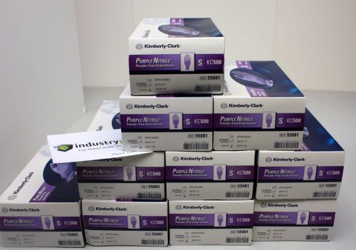 x10 boxs Kimberly Clark KC500 Purple Nitrile Powder/Latex Free Exam gloves Small