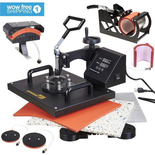 6in1 Heat Press Machine Digital Sublimation Transfer T-Shirt Mugs Hat Plates