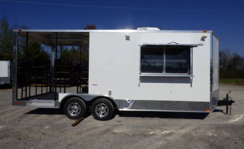 Concession Trailer White 8.5 x 20 BBQ Smoker Event Catering