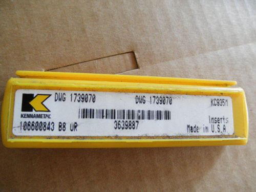 FIVE KENNAMETAL DWG 1739070 INSERT KC9351  a27