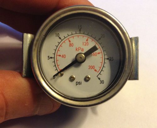 Gauge 0-30 psi or 0-200 kpa pressure without box 3/8&#034; fitting 1-5/8&#034; face for sale