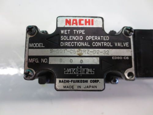 OKUMA LR-15 CNC LATHE NACHI S-G01-C6-GRZ-D2-32 SOLENOID VALVE SG01C6GRZD232