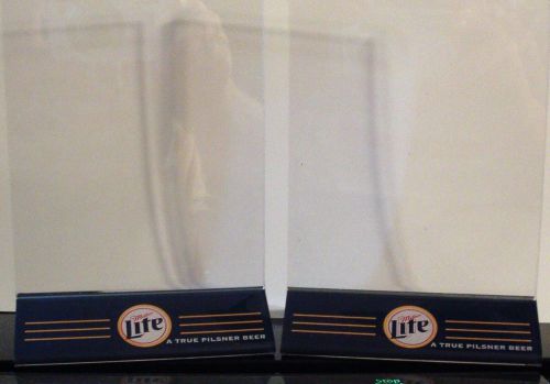 Miller Lite Table Tent Photo / Menu Holder (Set of 2)