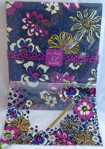 Vera Bradley Flexi Binder, 3 Ring Binder, Folder, Pencil Pouch, African Violet