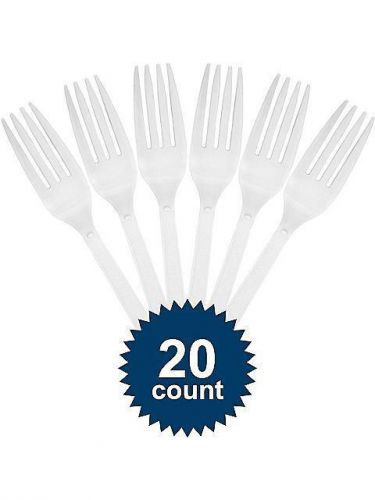 White Plastic Forks Party Supplies