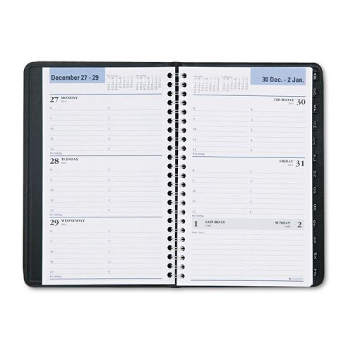 Dayminder weekly appointment book w/telephone/address section 4 7/8x8 black 2016 for sale