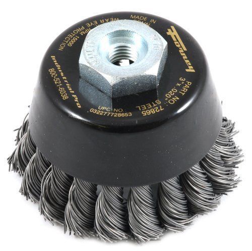 Forney 72865 wire cup brush  industrial pro twist knot with m10-by-1.50/1.25 mul for sale