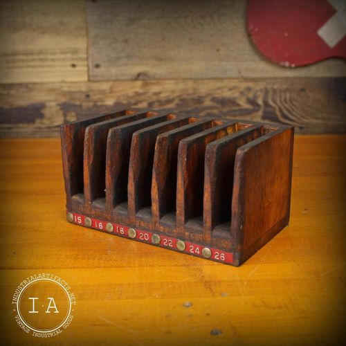 Vintage Industrial Wooden Card Index