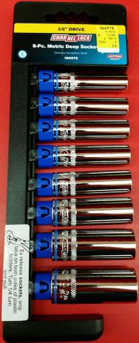 Channellock 8-piece 3/8&#034; drive deep metric socket set, 6pt, new for sale