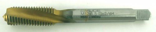EMUGE Metric Tap M12x1.5 HELICAL FLUTE HSSCO5% M35 HSSE TiN Coated